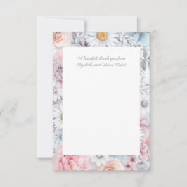 Tarjeta De Agradecimiento Campo de Flor Clásica Elegante y Discreta