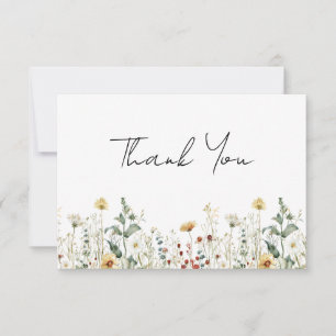 Tarjeta De Agradecimiento Campo de flores silvestres de verano para despedid