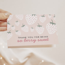 Tarjeta De Agradecimiento Campos de fresa Chica Berry Sweet Pink