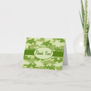 Tarjeta De Agradecimiento Camuflaje Olive Green Camo Gracias Personalizado