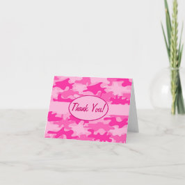 Tarjeta De Agradecimiento Camuflaje Rosa Fuchsia Camo Gracias Personalizado