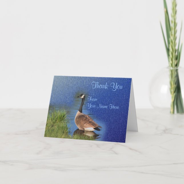 Tarjeta De Agradecimiento Canadá Goose Art Nature Gracias (Anverso)