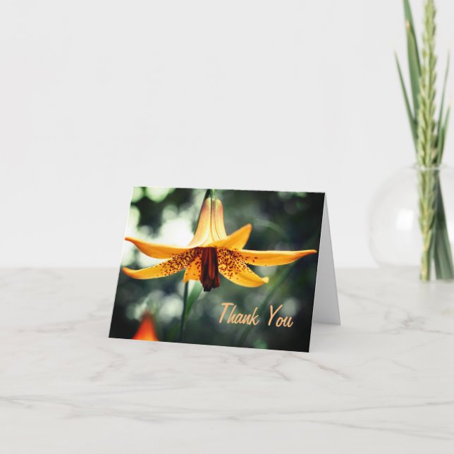 Tarjeta De Agradecimiento Canadian Lily Flower Gracias (Anverso)