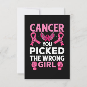 Tarjeta De Agradecimiento Cancer You Picked The Wrong Girl Boxing Gloves Awa