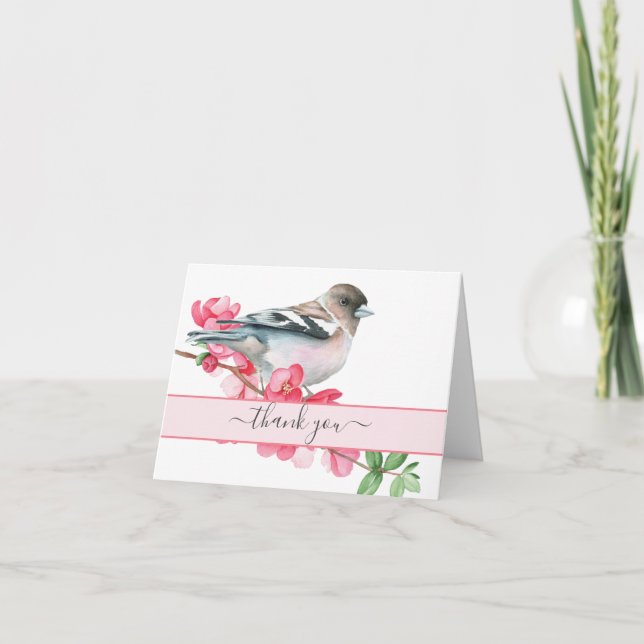 Tarjeta De Agradecimiento Canción Primavera Ave, Gracias (Anverso)