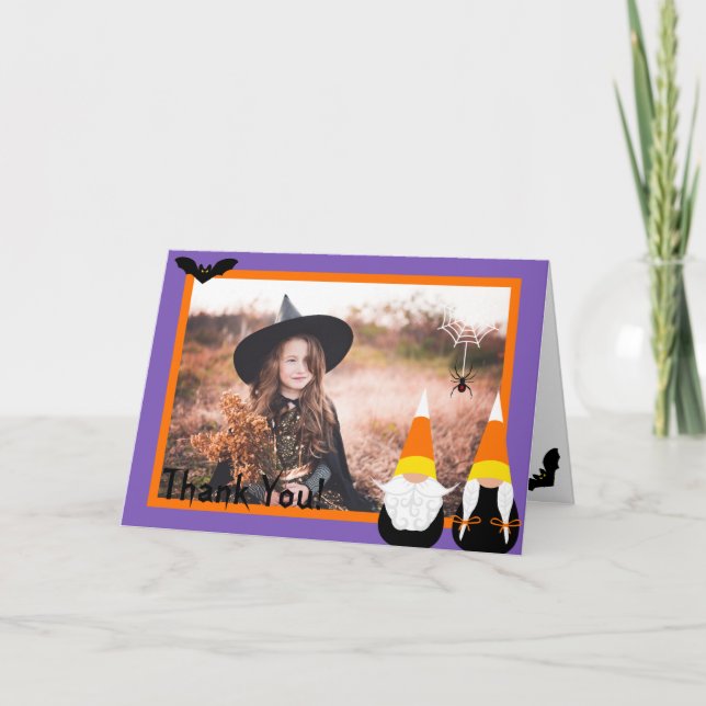 Tarjeta De Agradecimiento Candy Corn Gnomes (Anverso)