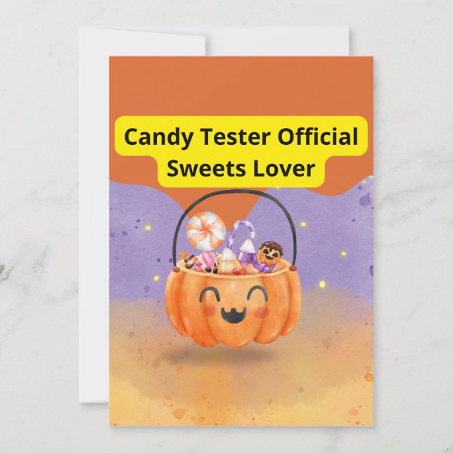 Tarjeta De Agradecimiento Candy Tester Official Sweets Lover (Anverso)