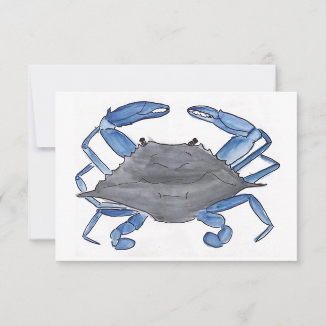 Tarjeta De Agradecimiento Cangrejo azul (Anverso)