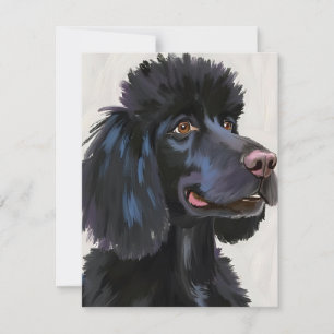 Tarjeta De Agradecimiento Caniche Negro Perro Acuarela Mascota