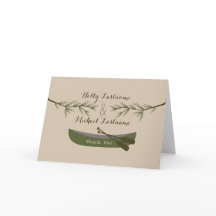 Tarjeta de agradecimiento Canoa + Ramas de Evergre