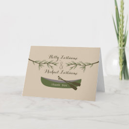 Tarjeta de agradecimiento Canoa + Ramas de Evergre