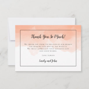 Tarjeta De Agradecimiento Cantaloupe Naranja Watercolor Negro Boda de fotogr