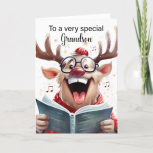 Tarjeta De Agradecimiento Canto de renos de Navidades divertidos