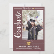 Capa de oro de graduación simple elegante Gracias