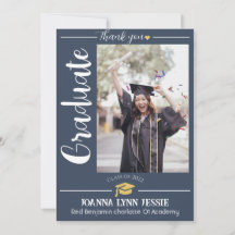 Capa de oro de graduación simple elegante Gracias