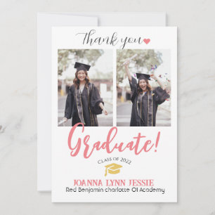 Tarjeta De Agradecimiento Capa de oro de graduación simple elegante Gracias 