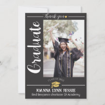 Capa de oro de graduación simple elegante Gracias