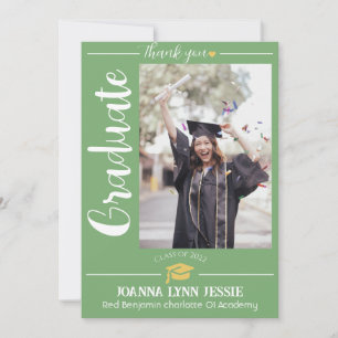 Tarjeta De Agradecimiento Capa de oro de graduación simple elegante Gracias 
