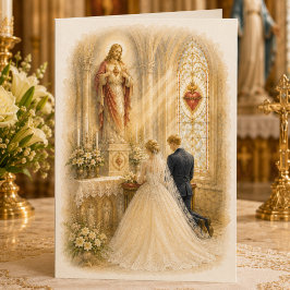 Tarjeta De Agradecimiento Capilla de Boda Católica del Sagrado Corazón Marfi