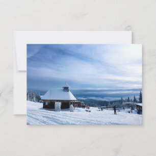 Tarjeta De Agradecimiento Capilla en la montaña de la nieve de los Alpes