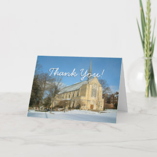 Tarjeta De Agradecimiento Capilla Harbison en invierno en el Grove City Coll