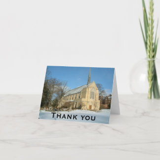 Tarjeta De Agradecimiento Capilla Harbison en invierno en el Grove City Coll