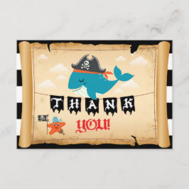 Tarjeta De Agradecimiento Capitán Whale Starfish Matey Thank del pirata