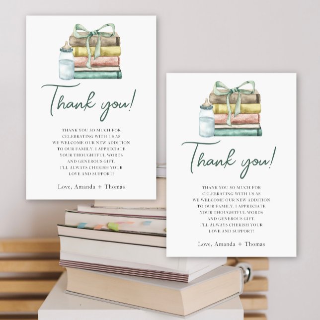 Tarjeta De Agradecimiento Capítulo nuevo de acuarela Baby Shower Gracias (Subido por el creador)
