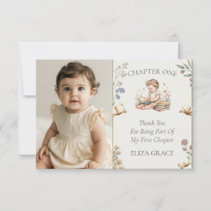 Tarjeta De Agradecimiento Capítulo Uno Cuento Primera Cumpleaños Niña Foto