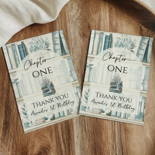 Tarjeta De Agradecimiento Capítulo uno del libro del niño azul cumpleaños 1º (Subido por el creador)