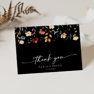 Tarjeta De Agradecimiento Caprichosa Boda de Wildflower Bohemio Doblado