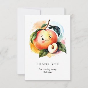 Tarjeta De Agradecimiento Caprichoso Cumpleaños de Durazno Jugo de Fruta