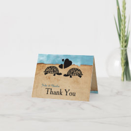 Tarjeta De Agradecimiento Caprichosos de la tortuga de la playa