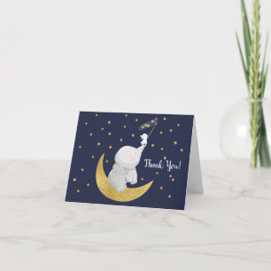 Tarjeta De Agradecimiento Captura Una Estrella Elefante Baby Shower Gracias 