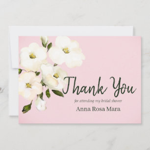 Tarjeta De Agradecimiento *~ Capullos de Rosa Blanca Floral de Playa para De