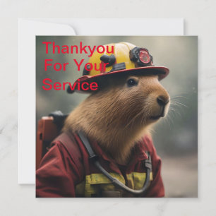 Tarjeta De Agradecimiento "Capybara al rescate: Extraordinario bombero