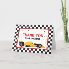 Tarjeta De Agradecimiento Car Racing  Birthday Thank you card