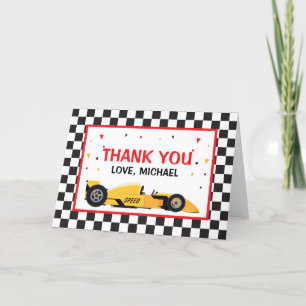 Tarjeta De Agradecimiento Car Racing Birthday Thank you card
