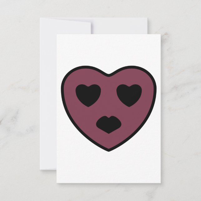 Tarjeta De Agradecimiento Cara de corazón (Anverso)