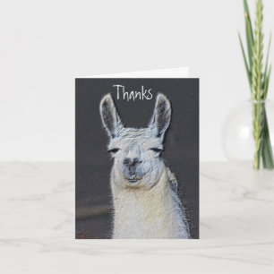 Tarjeta De Agradecimiento Cara de Llama Adorable Arte Animal