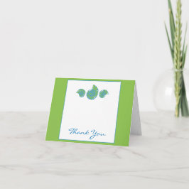 Tarjeta De Agradecimiento Caracol de Mar Verde Lima y Turquesa Gracias