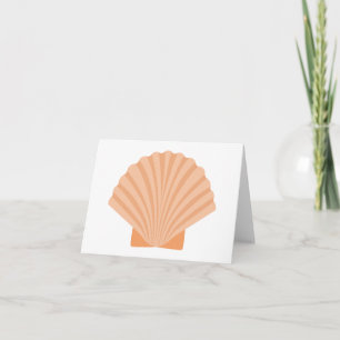 Tarjeta De Agradecimiento Caracola de playa naranja náutico - Gracias, Hola,