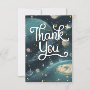 Tarjeta De Agradecimiento Carácter caprichoso estrellas celestial