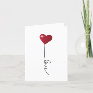 Tarjeta De Agradecimiento Carácter rojo de amor simple