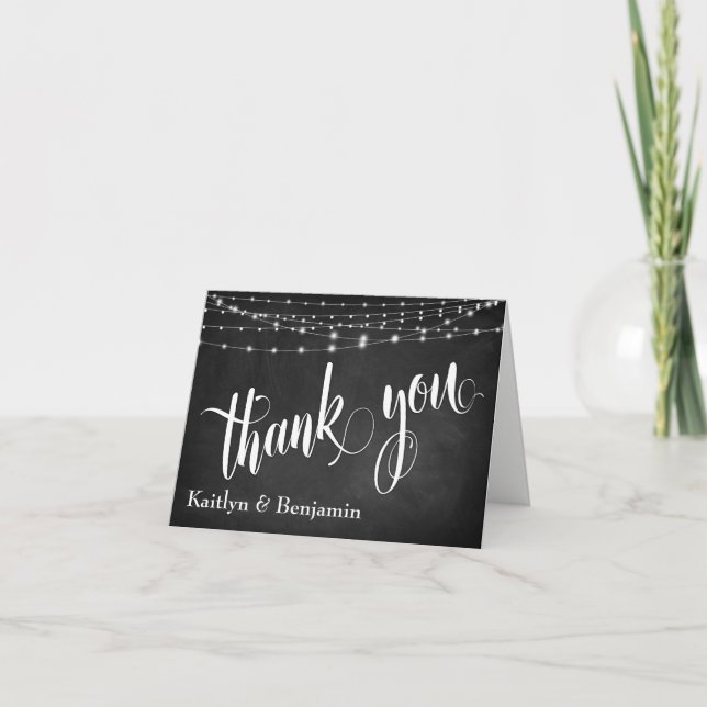 Tarjeta De Agradecimiento Caramelos blancos brillantes Gracias (Anverso)