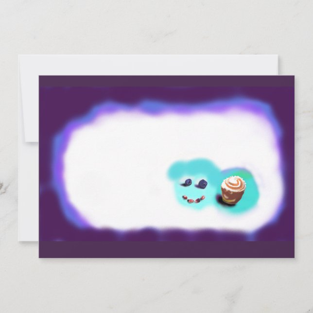 Tarjeta De Agradecimiento Caras felices fruta y magdalena (Anverso)