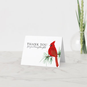 Tarjeta De Agradecimiento Cardenal Rojo