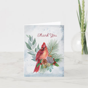 Tarjeta De Agradecimiento Cardenal rojo festivo floral
