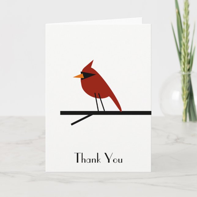 Tarjeta De Agradecimiento Cardenal Rojo Personalizable Gracias (Anverso)