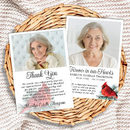 Tarjeta De Agradecimiento Cardinal Funeral Thank You 2 Photos Memorial